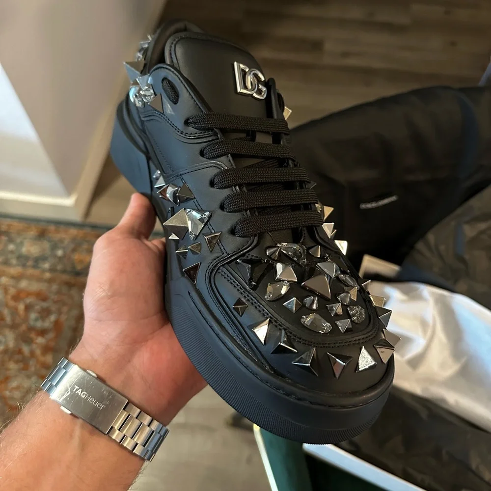 Logo Dg Shoes Brand Dolce&Gabbana Men's Sneakers With Size Color Black
